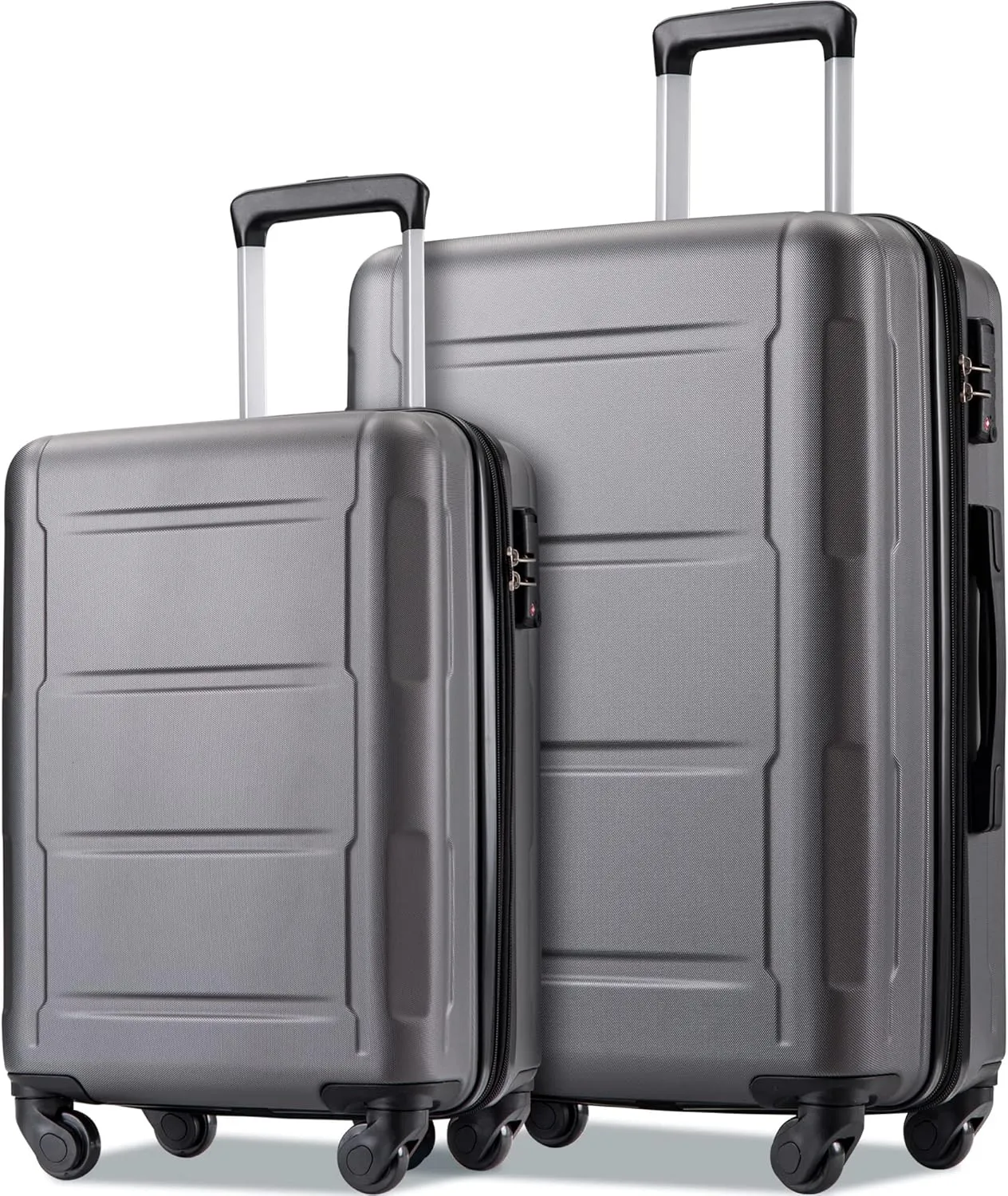 2 Piece Luggage Set ABS Lightweight Suitcase Set With 3-digit Lock & Expanable Spinner Wheels 20inch 24inch