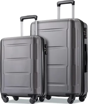 2 Piece Luggage Set ABS Lightweight Suitcase Set With 3-digit Lock & Expanable Spinner Wheels 20inch 24inch