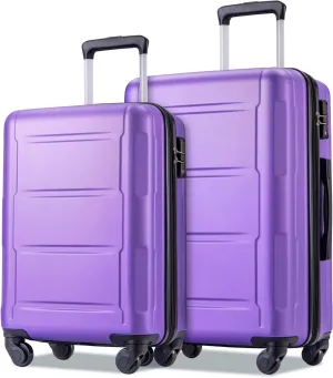 2 Piece Suitcase Set, Lightweight ABS Expanable Luggage With 3-digit Lock & Spinner Wheels 20inch 24inch