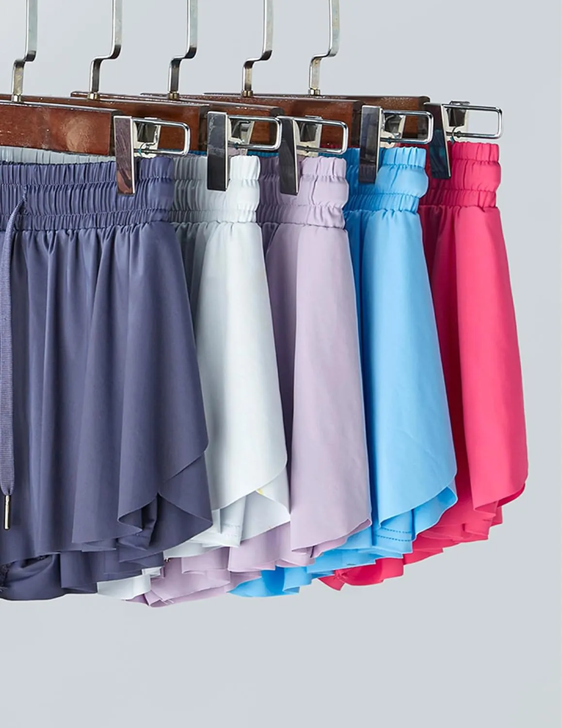 3 Pack Girls Flowy Shorts with Spandex Liner 2-in-1 Youth Butterfly Skirts for Fitness, Running, Sports