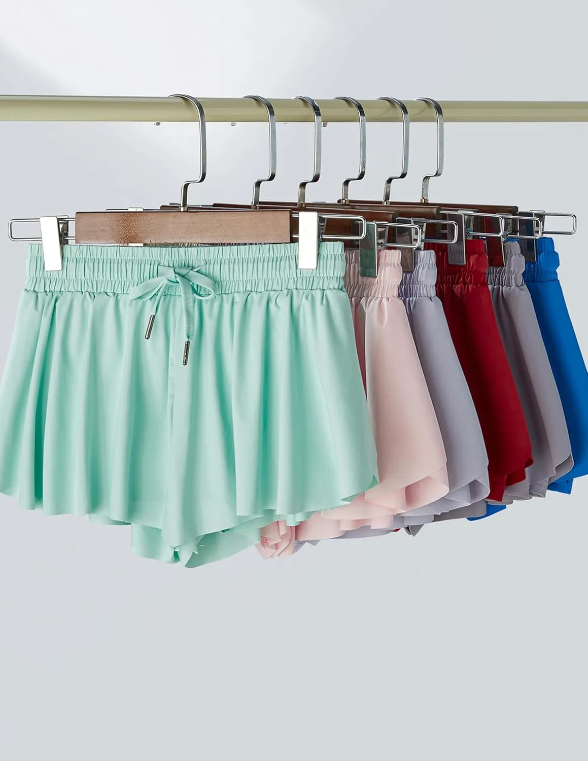3 Pack Girls Flowy Shorts with Spandex Liner 2-in-1 Youth Butterfly Skirts for Fitness, Running, Sports