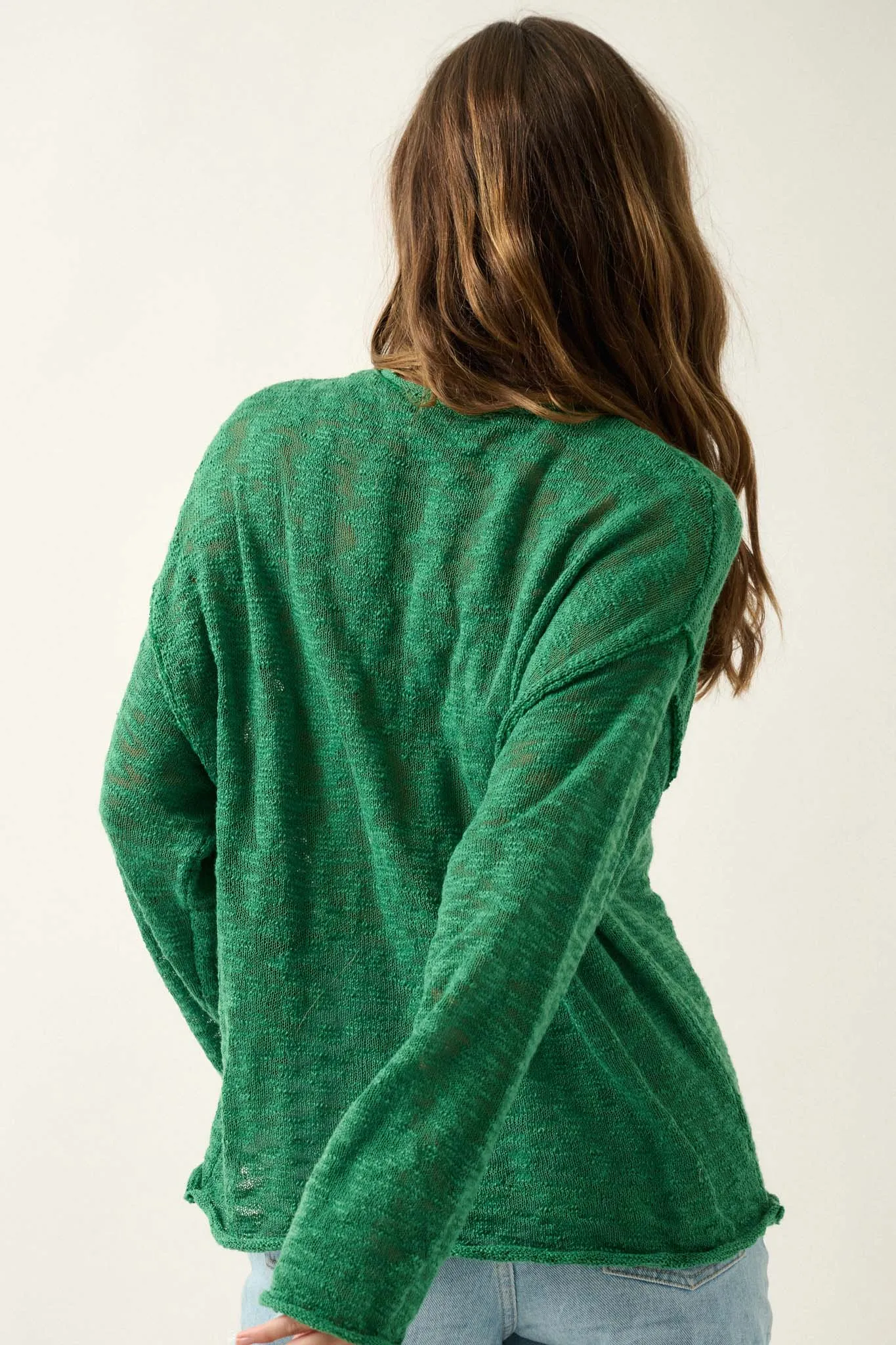 All the Feels Burnout Knit Roll-Neck Sweater