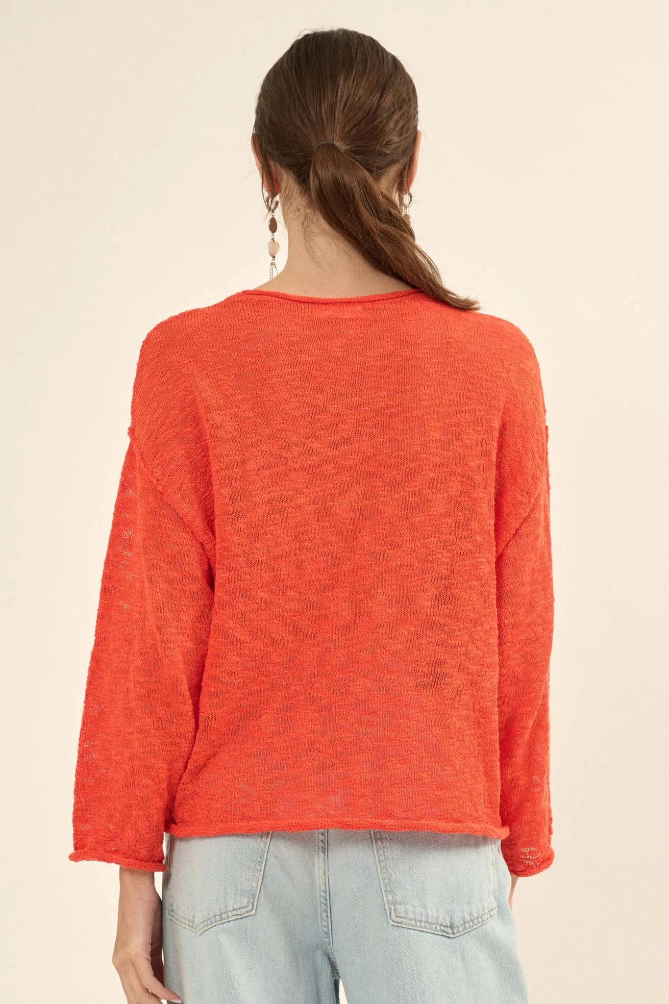All the Feels Burnout Knit Roll-Neck Sweater