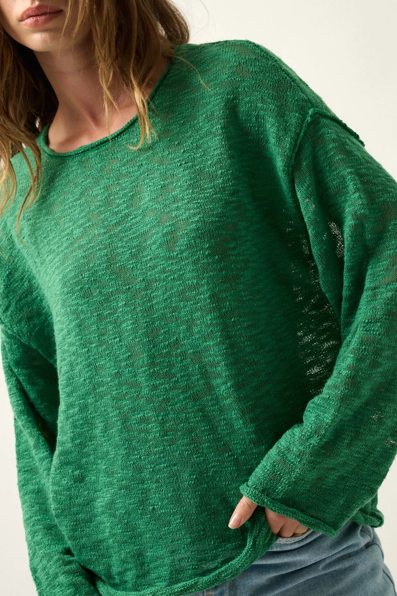 All the Feels Burnout Knit Roll-Neck Sweater