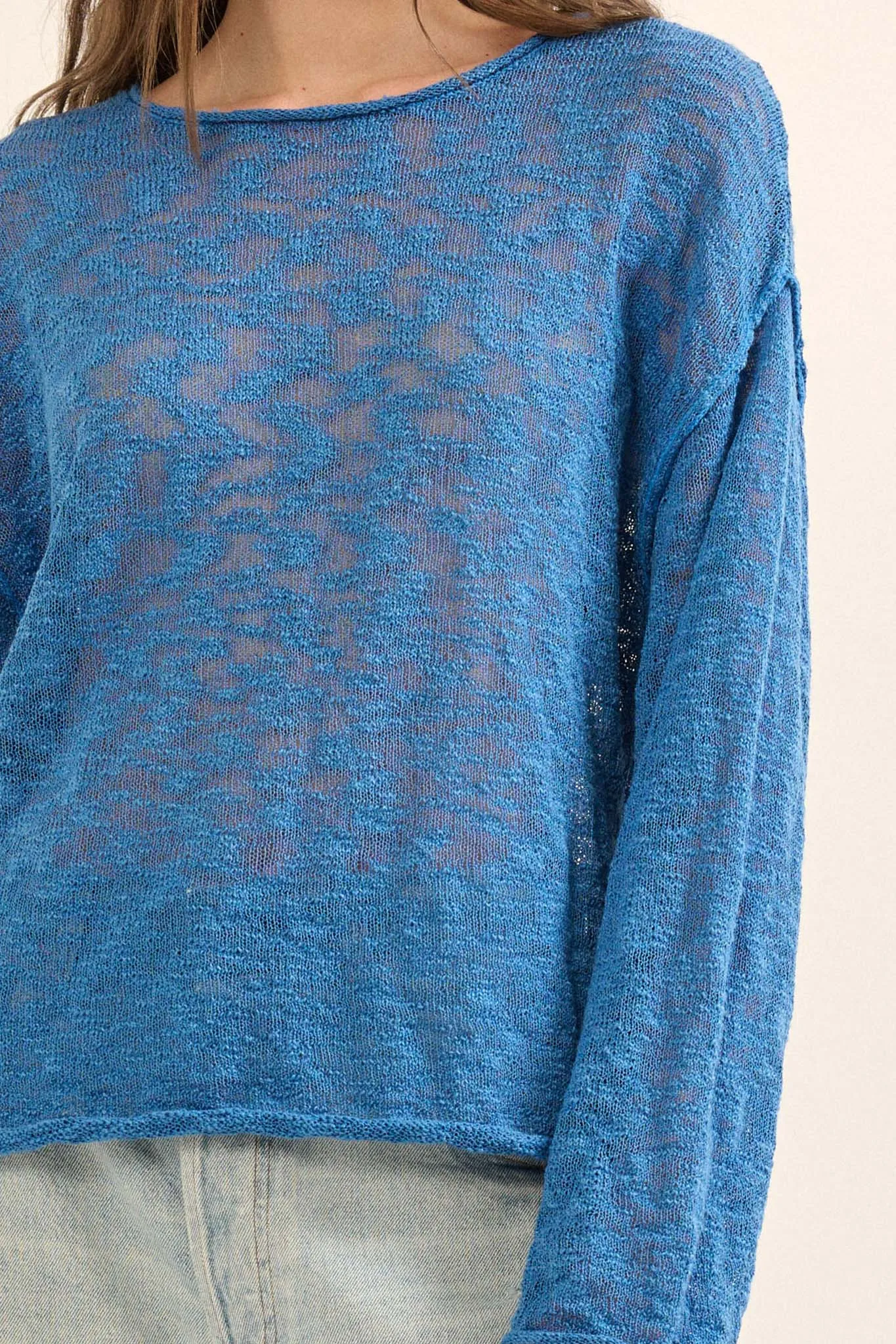 All the Feels Burnout Knit Roll-Neck Sweater