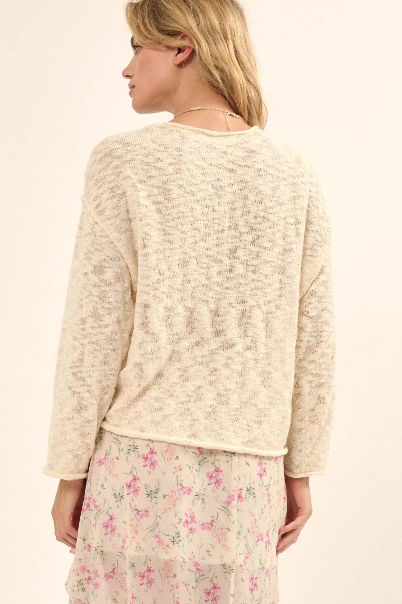 All the Feels Burnout Knit Roll-Neck Sweater