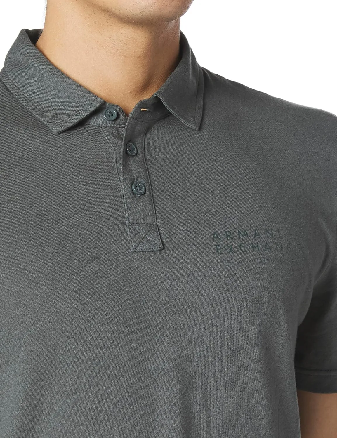 Armani Exchange Men's Regular Fit Linen Polo