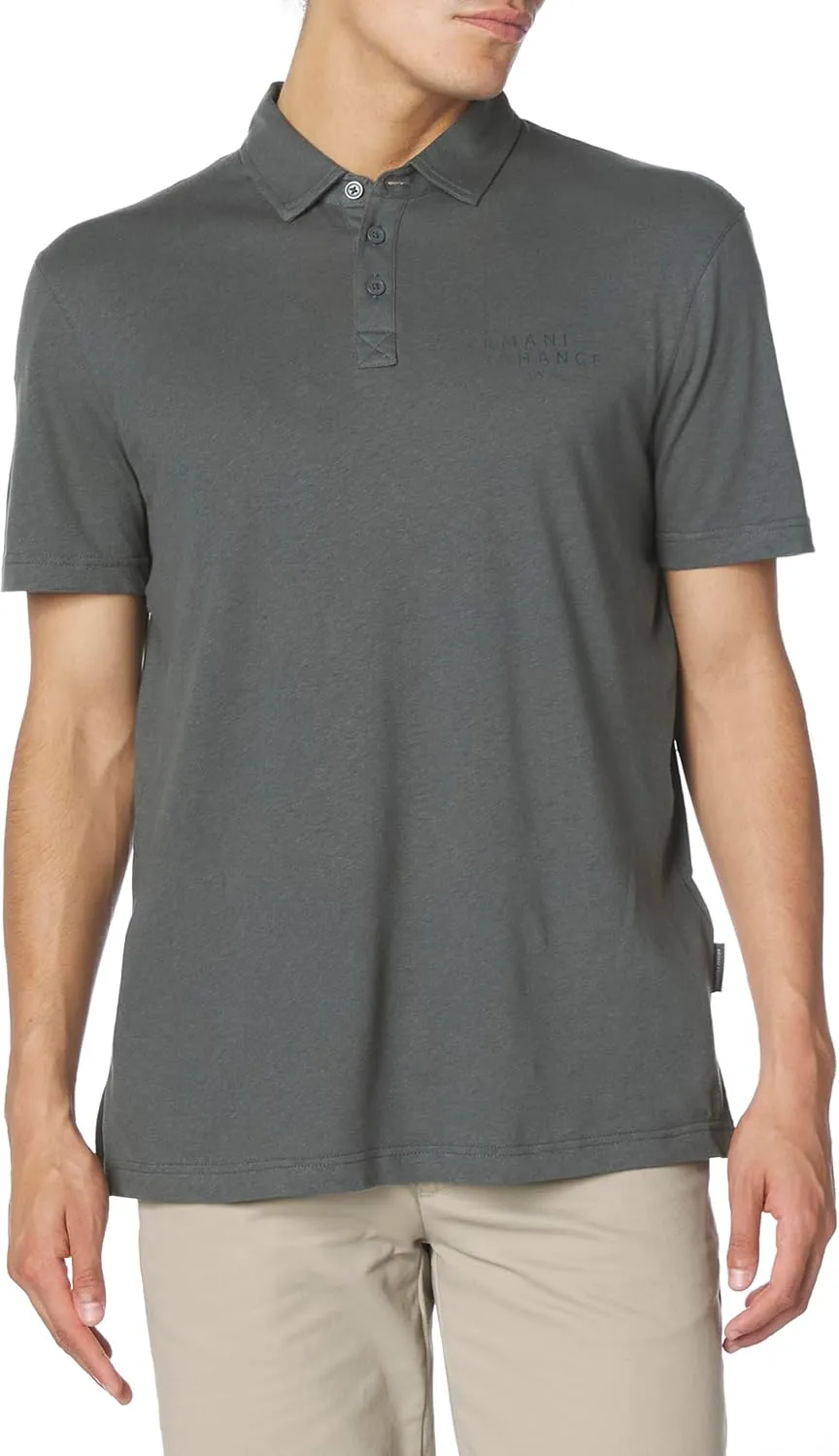 Armani Exchange Men's Regular Fit Linen Polo