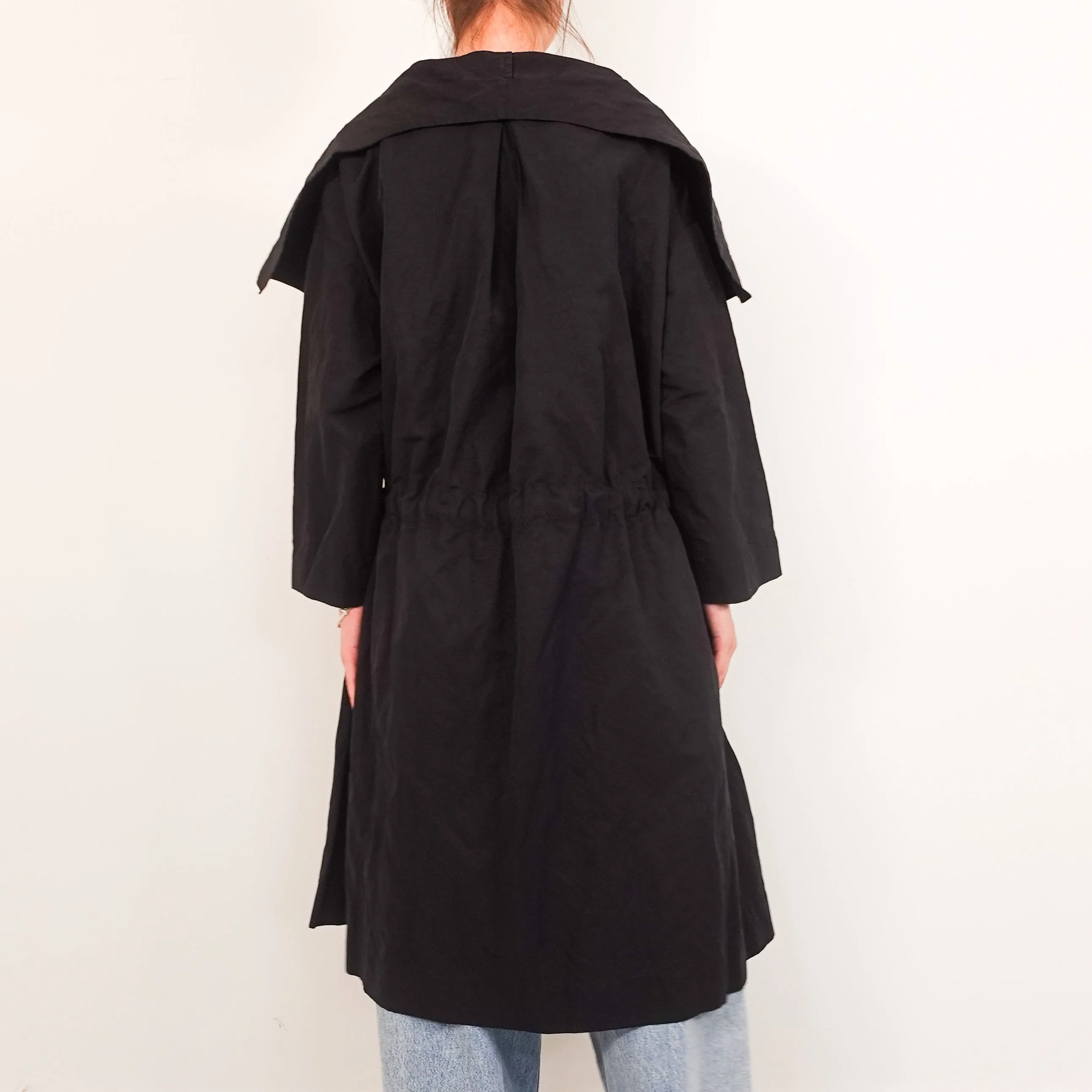 Black duster coat RRP £425