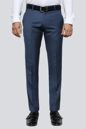 Blue Cotton Slim Fit Trouser