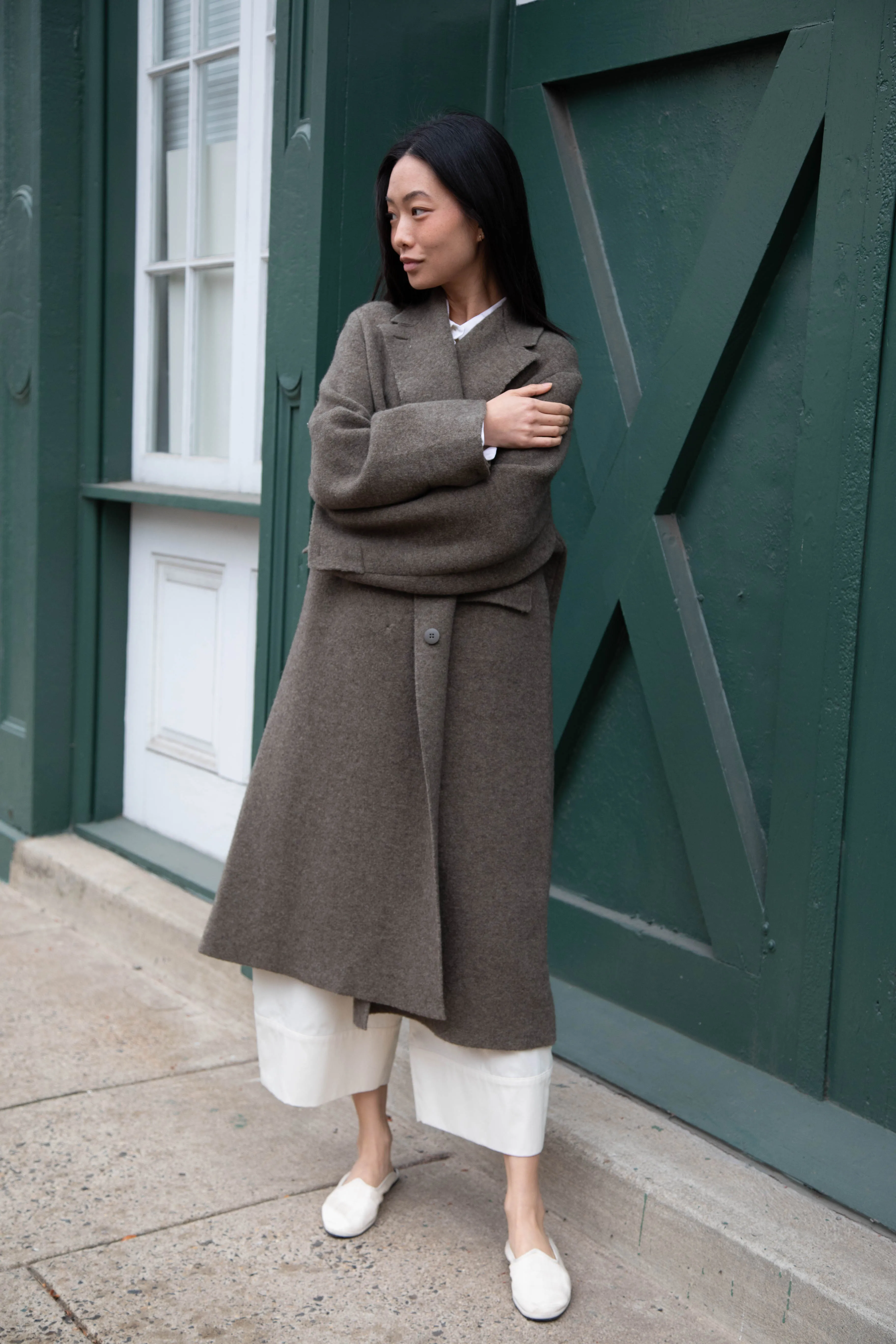 Boboutic | Double Outerwear Coat in Forest Green