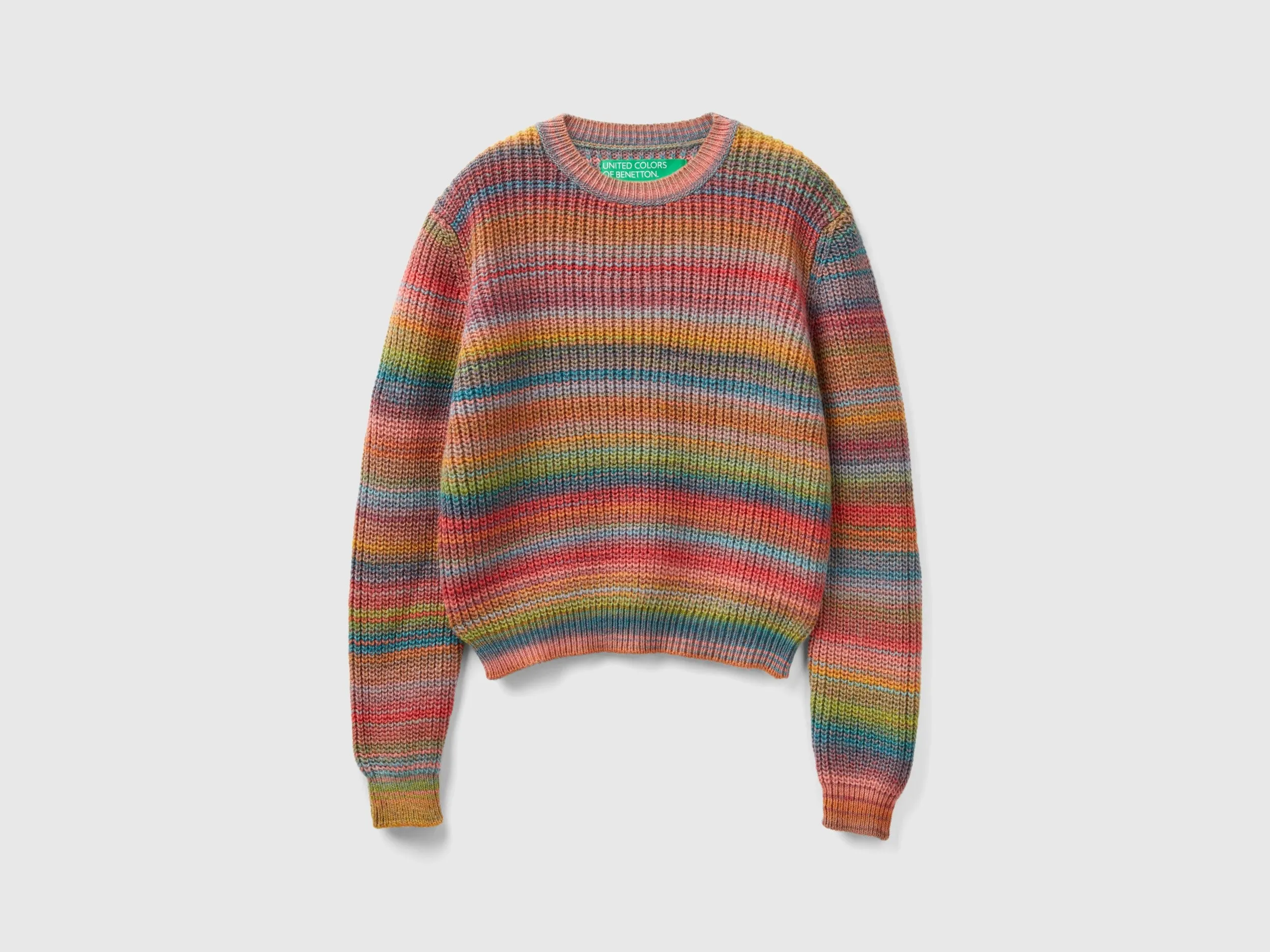 Boxy Fit V-Neck Soft Wool Blend with Ribbed Edges Sweater