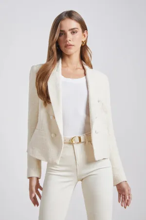 Brooke Open Front Blazer Ecru