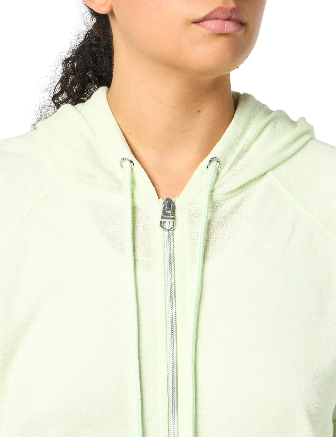 Calvin Klein Performance Women's Plus Size Ruched Long Sleeve Zip Front Hoodie