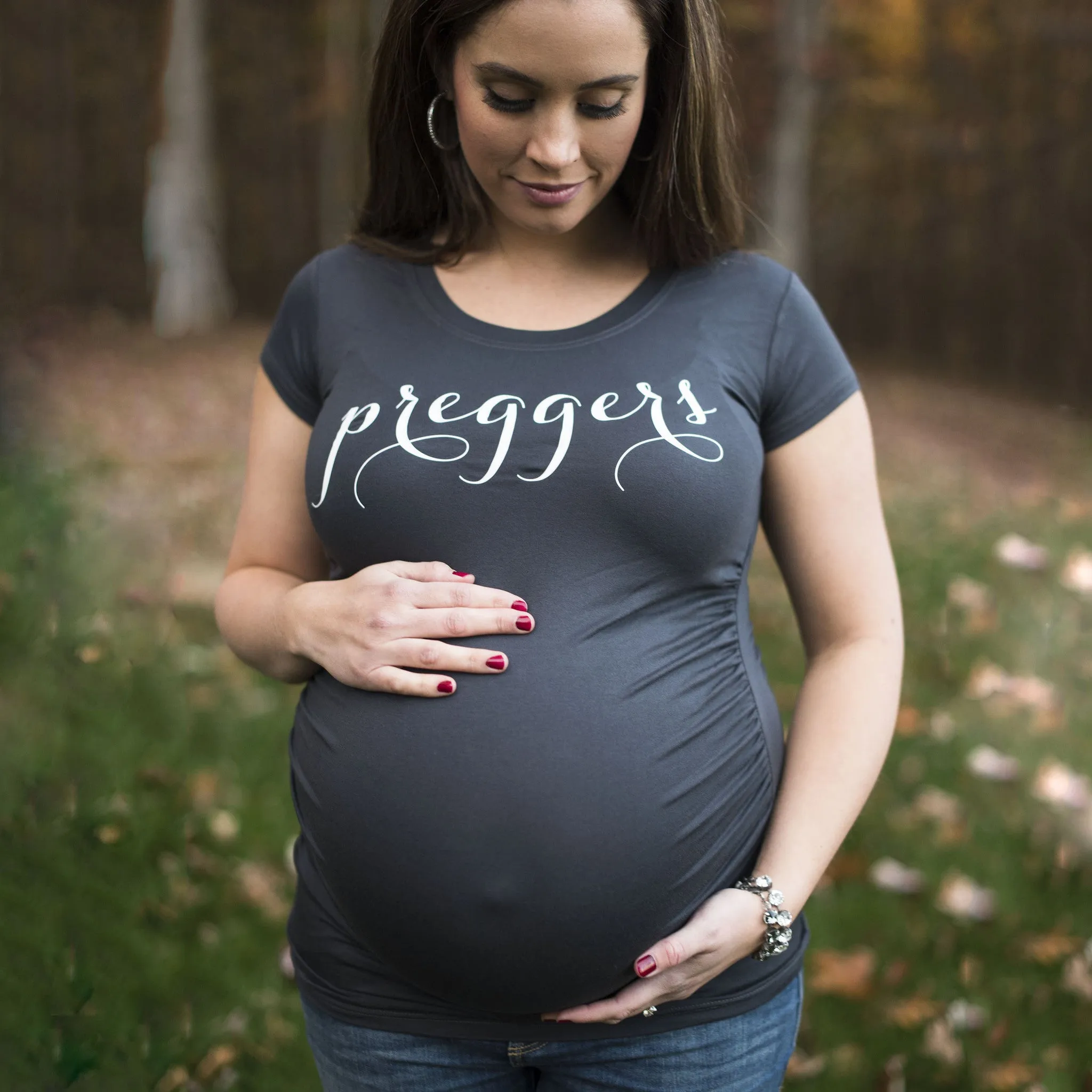 Charcoal Preggers Maternity Shirts