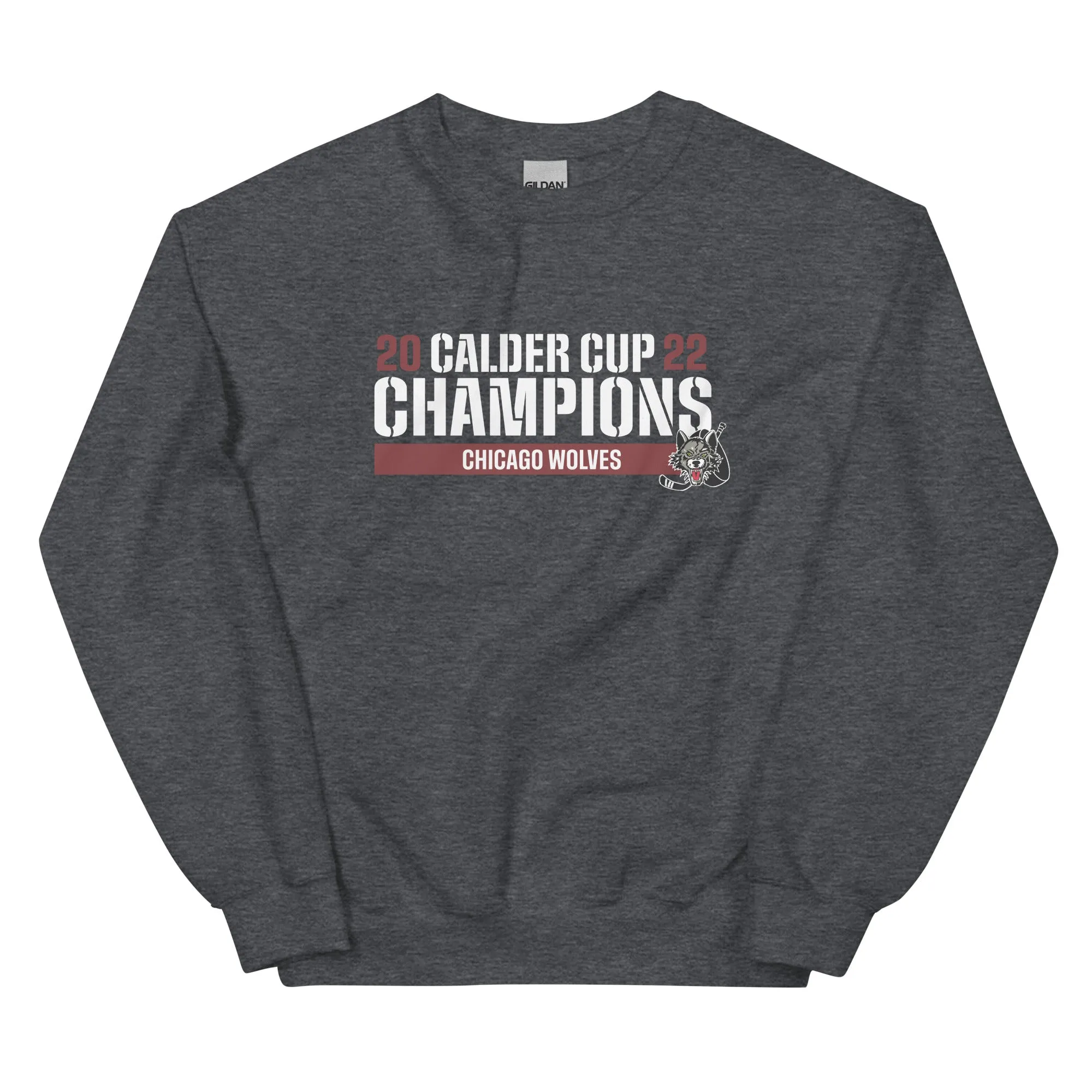 Chicago Wolves 2022 Calder Cup Champions Raise the Bar Adult Crewneck Sweatshirt