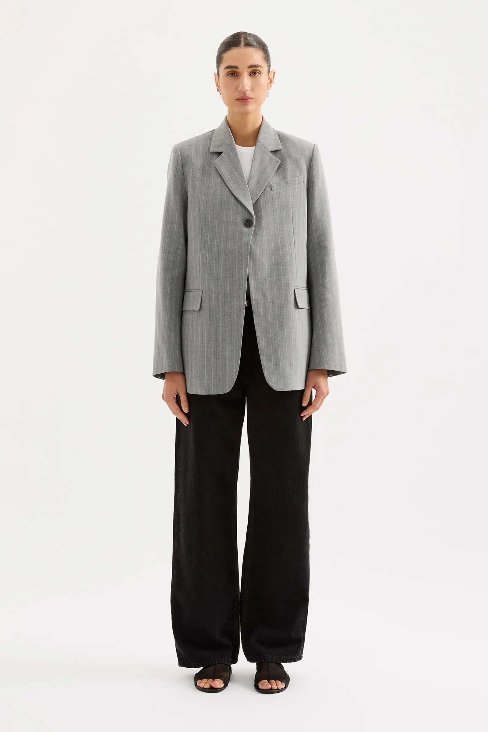 Cilia Blazer Steel Stripe