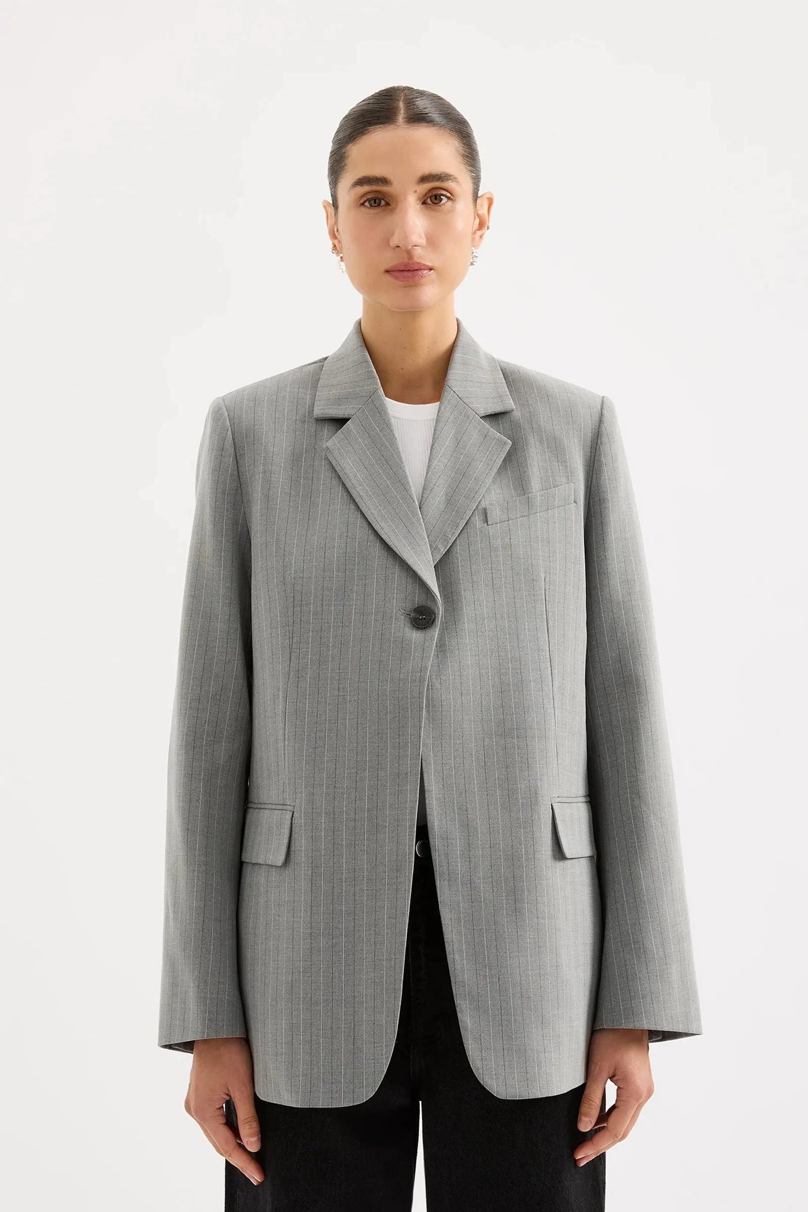 Cilia Blazer Steel Stripe