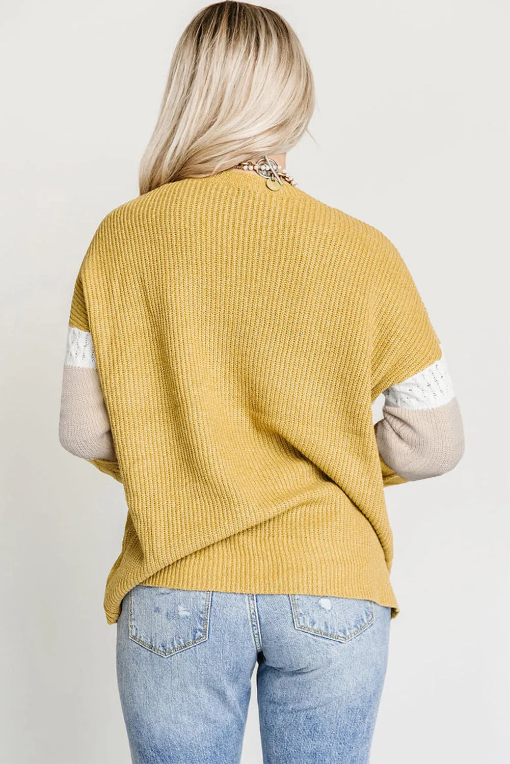 Color Block Patchwork Knit Sweater