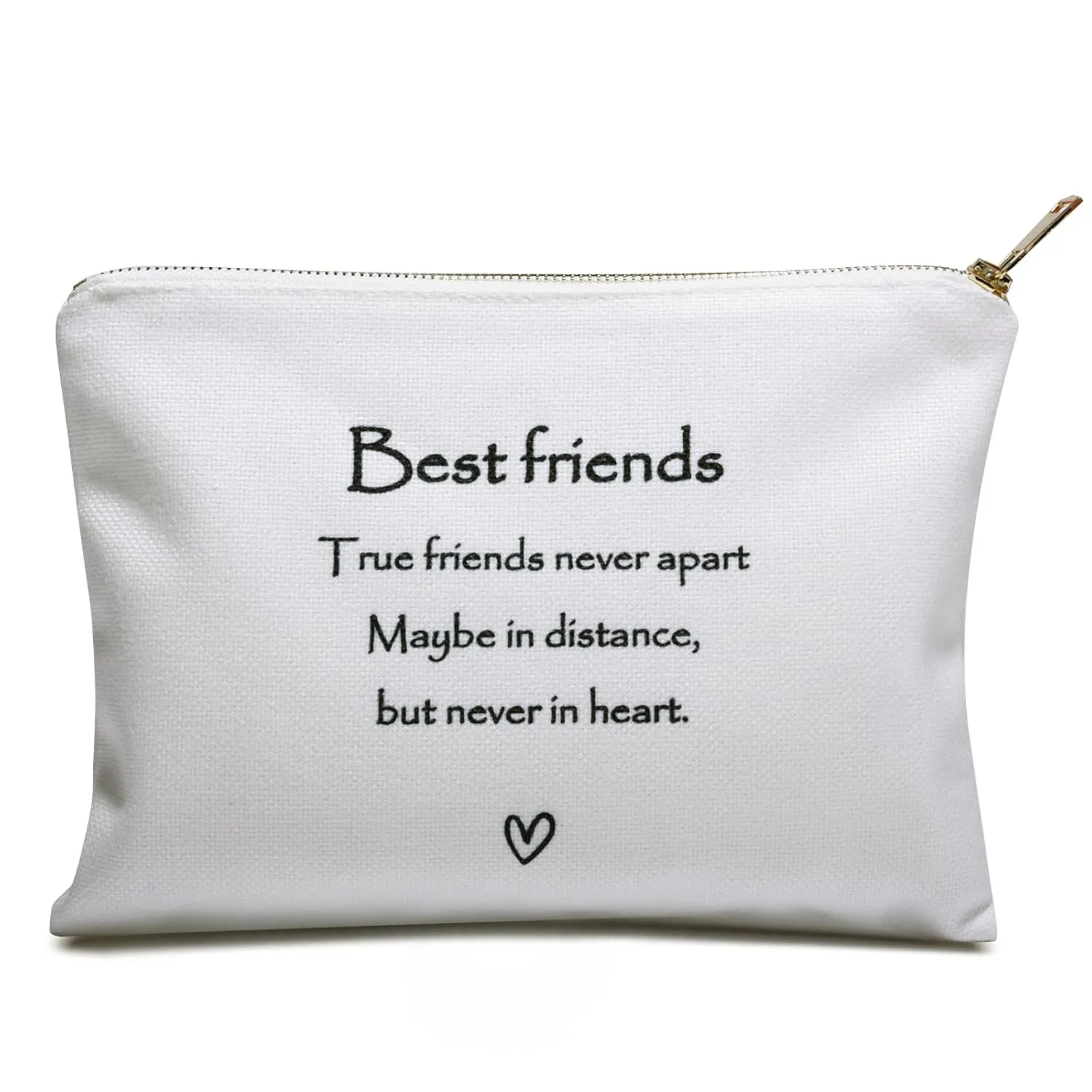 Cosmetic Bag, True Friends Never Apart. True Best Friends Gifts for Women, Sister Bag, Makeup Toiletry Bag, Clutch, Meaningful Holiday Birthday Wedding Gift for Best Friends from Soul Friend