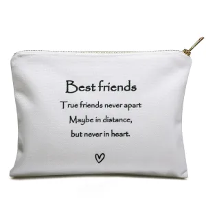Cosmetic Bag, True Friends Never Apart. True Best Friends Gifts for Women, Sister Bag, Makeup Toiletry Bag, Clutch, Meaningful Holiday Birthday Wedding Gift for Best Friends from Soul Friend