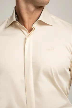 Crocodile Regular FS Shirt Brown - Creme Brulee
