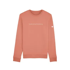 Dusty Rose & White Overthinking Everything Sweatshirt