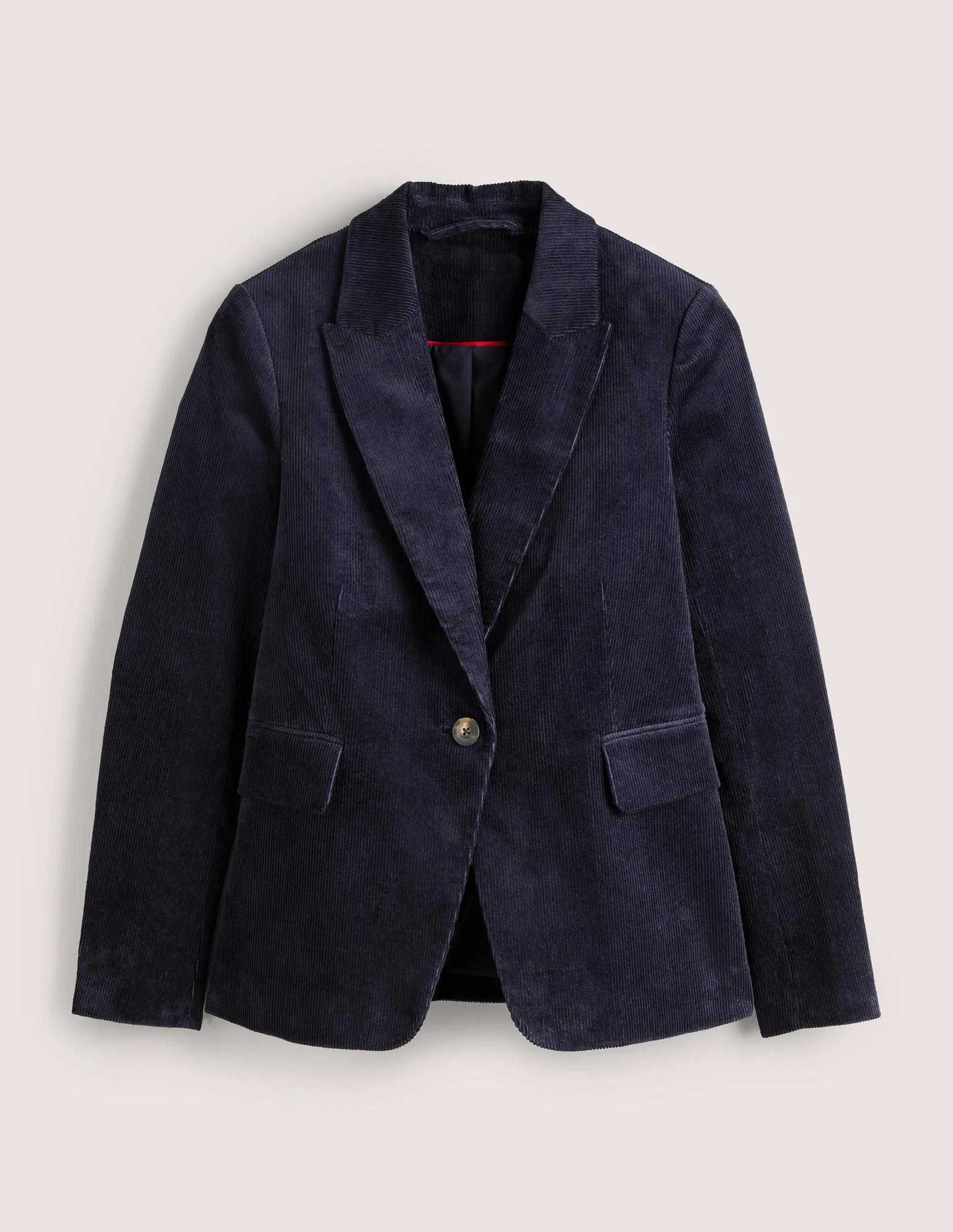 Fitted Corduroy Blazer-Navy