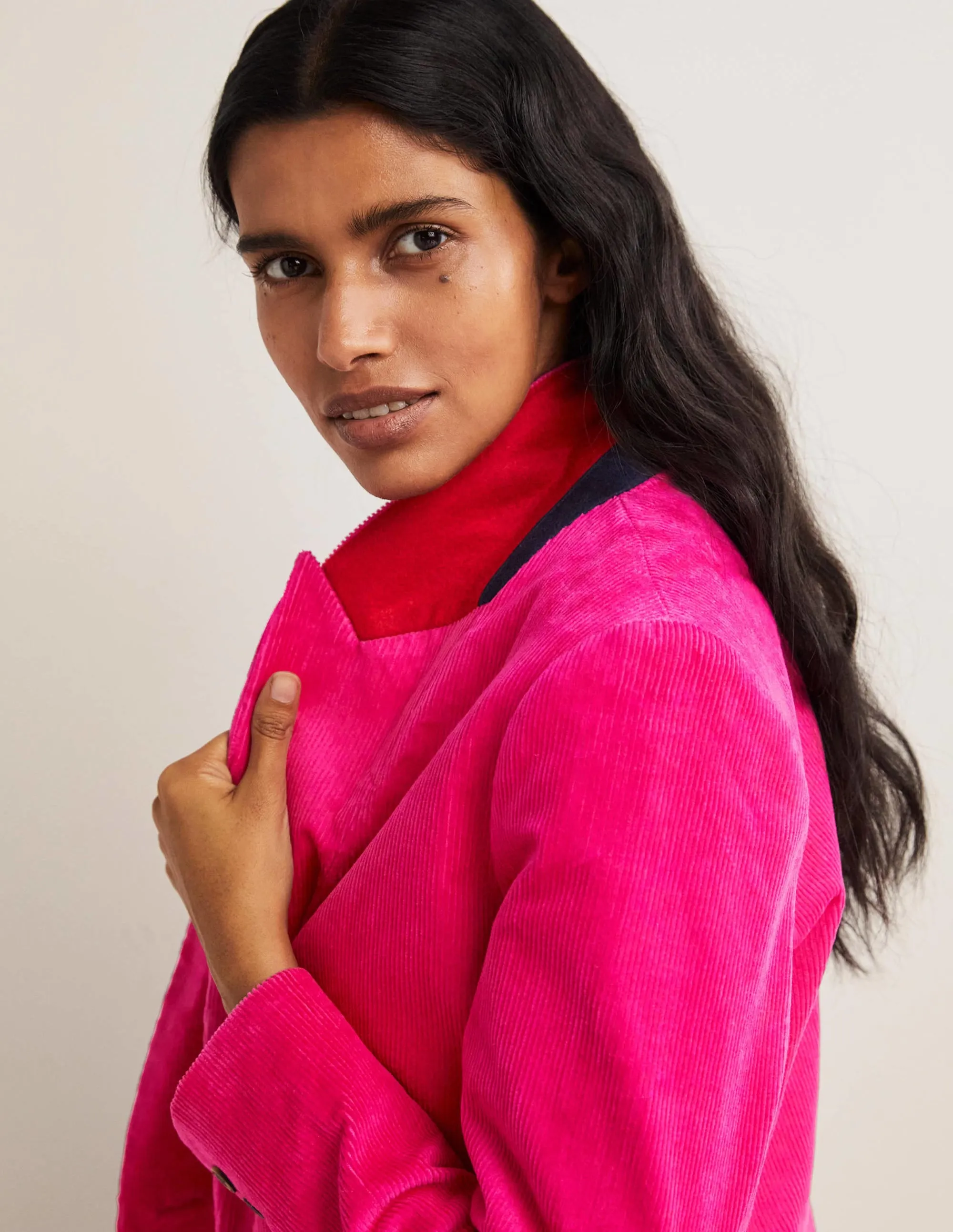 Fitted Corduroy Blazer-Wild Watermelon Pink