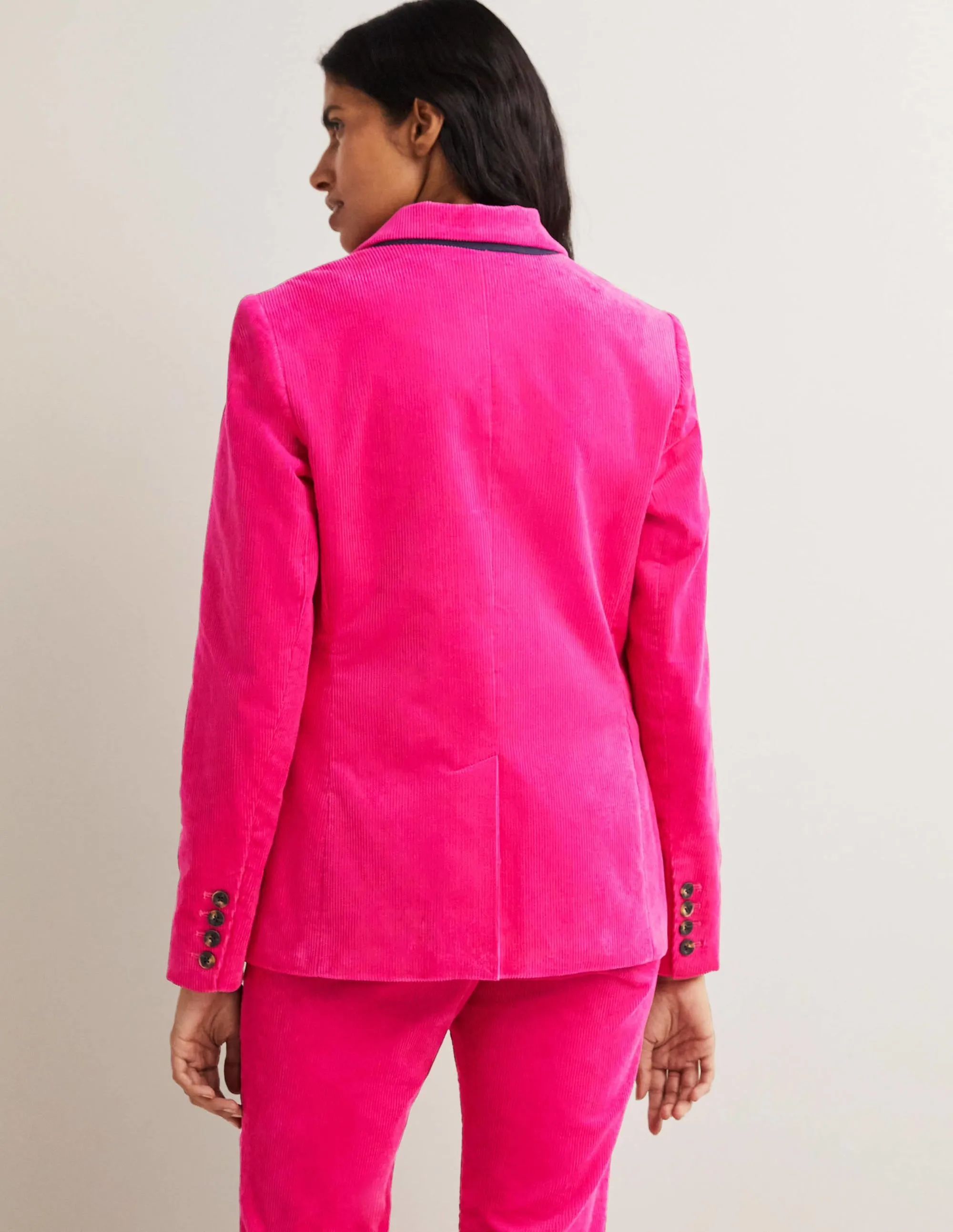 Fitted Corduroy Blazer-Wild Watermelon Pink