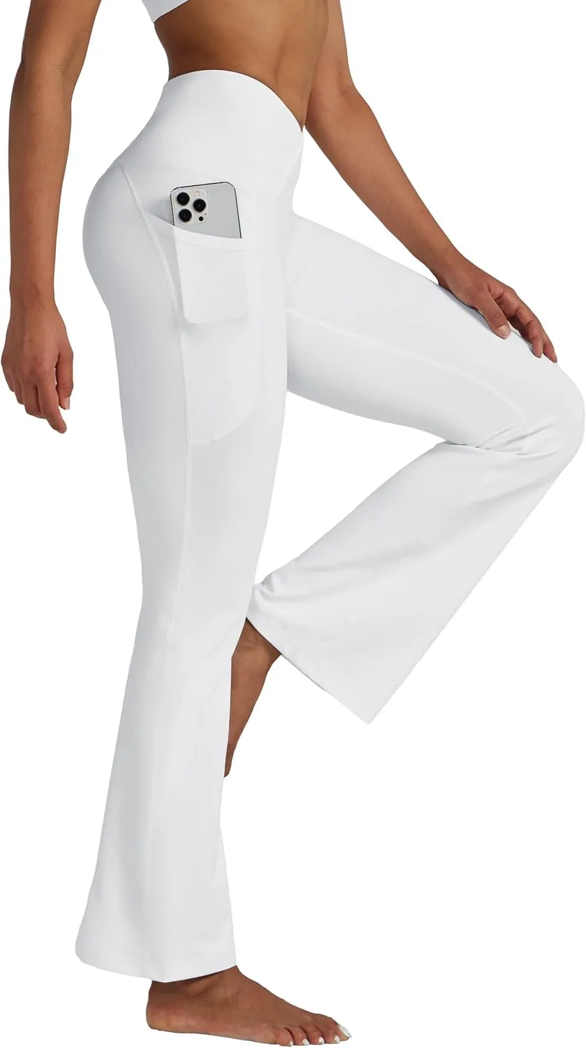 Flare Leggings for Women High Waist Tummy Control Yoga Pants with Wide Leg
