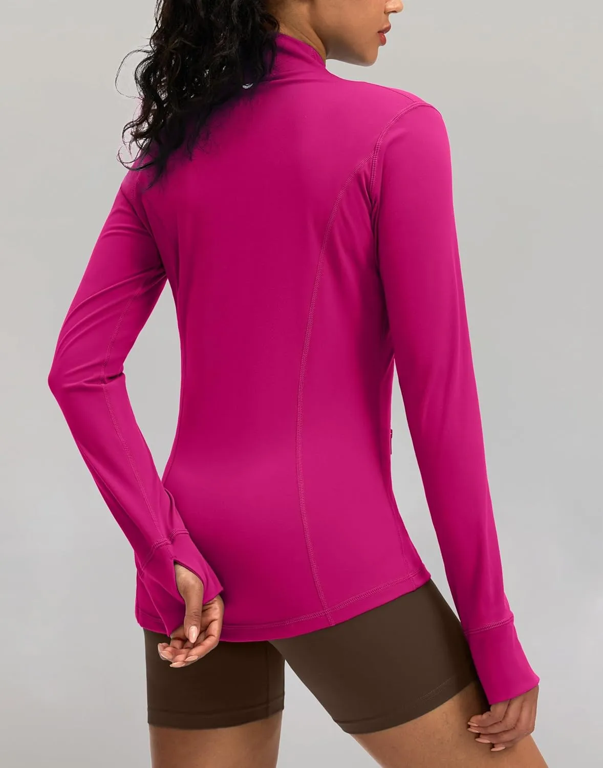 G Gradual Women's Zip Up Workout Jackets with Pockets Slim Fit Cottony Soft Jacket for Running Athletic Yoga