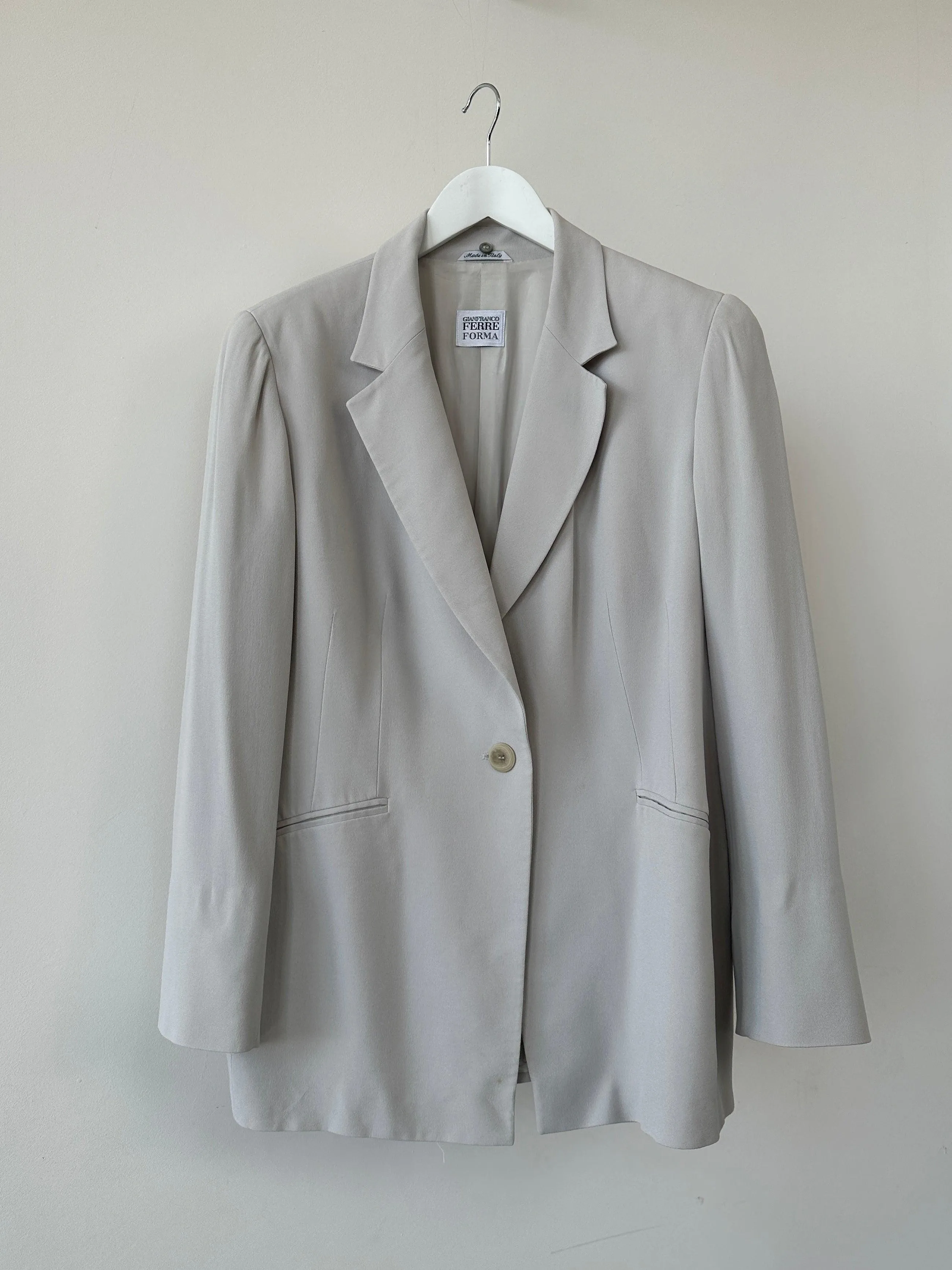 Gianfranco Ferre Forma Detachable Collar Occasion Crepe Blazer - M