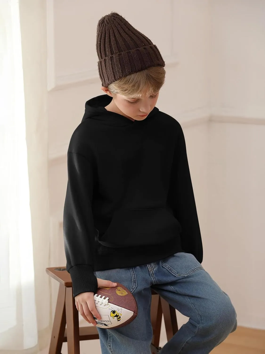 Haloumoning Boys' Fleece Hooded Sweatshirt Kids Long Sleeve Pullover Hoodies with Pocket 4-14Y