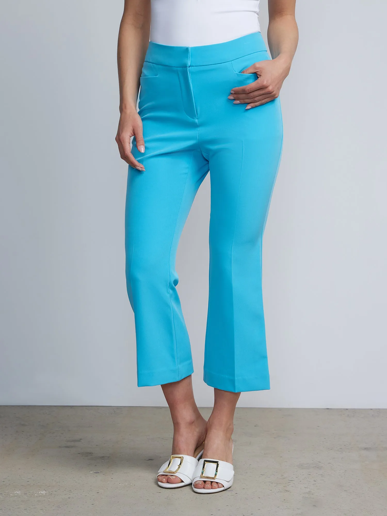 High-Waisted Straight-Leg Kick Crop Pant