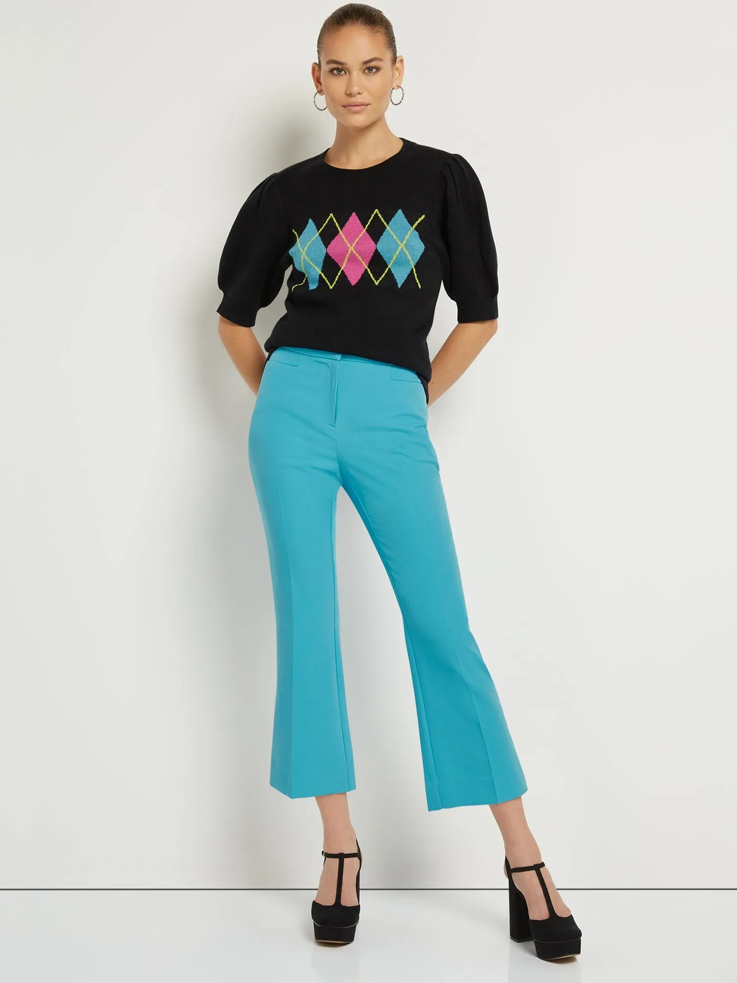 High-Waisted Straight-Leg Kick Crop Pant