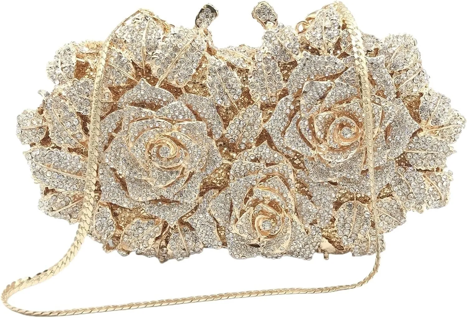 Hollowed-Out Rhinestone Evening Bag Wedding Bridal Dinner Gown Bag For Walks