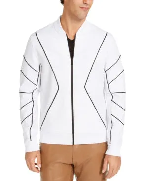 International Concepts Mens Piped Zip-Front Knit Jacket