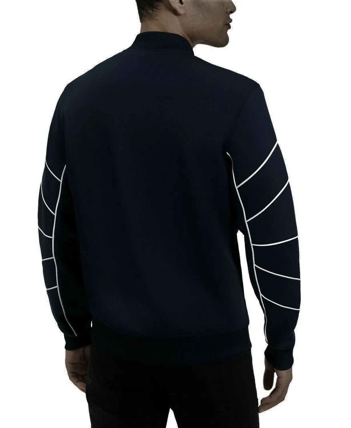 International Concepts Mens Piped Zip-Front Knit Jacket