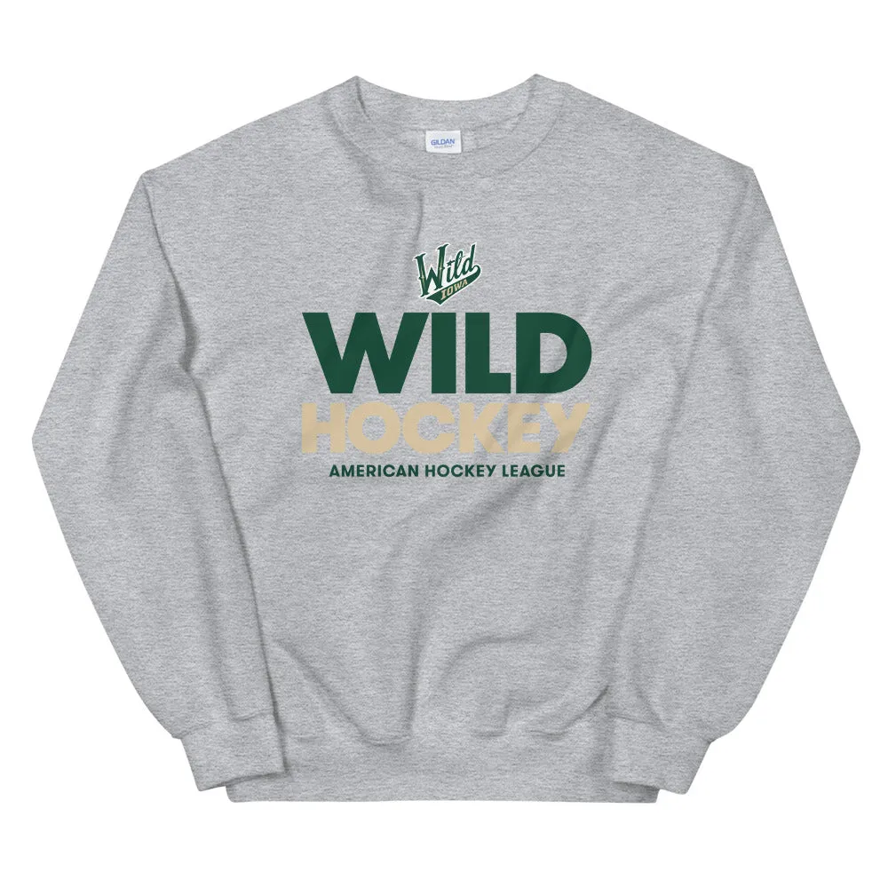 Iowa Wild Hockey Adult Crewneck Sweatshirt