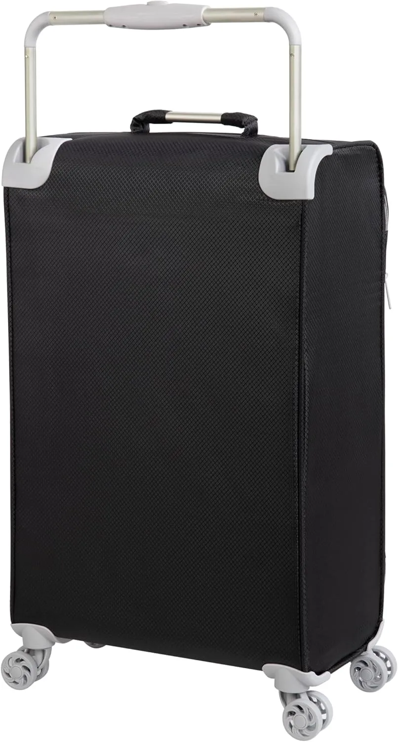 it luggage World's Lightest New York Softside 8 Wheel Spinner, Black, Checked-Medium 28-Inch