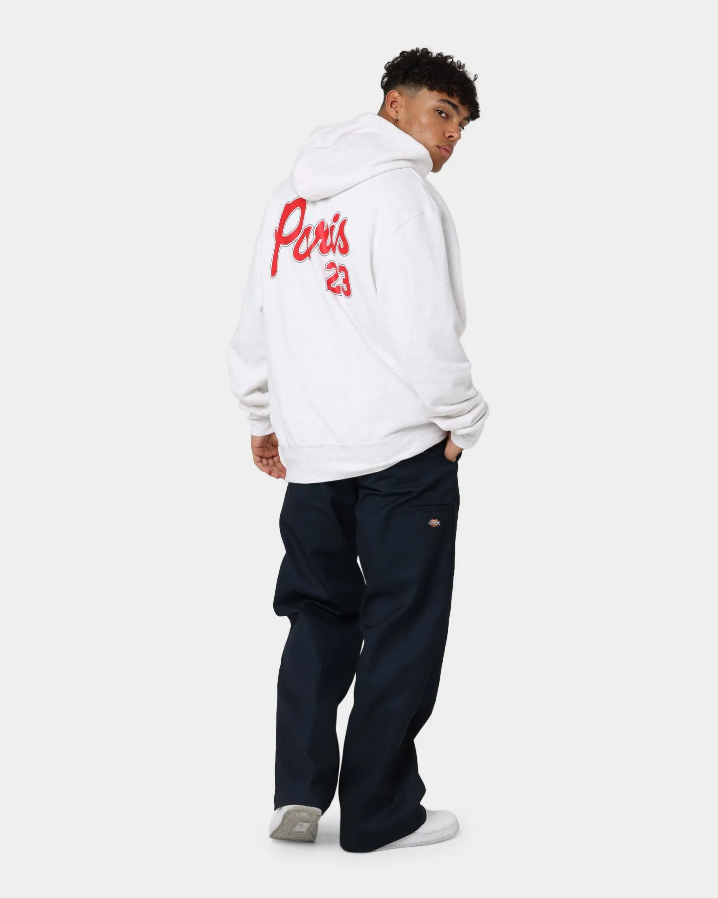 Jordan X Paris Saint-Germain Fleece Pullover Hoodie Birch Heather/Midnight Navy