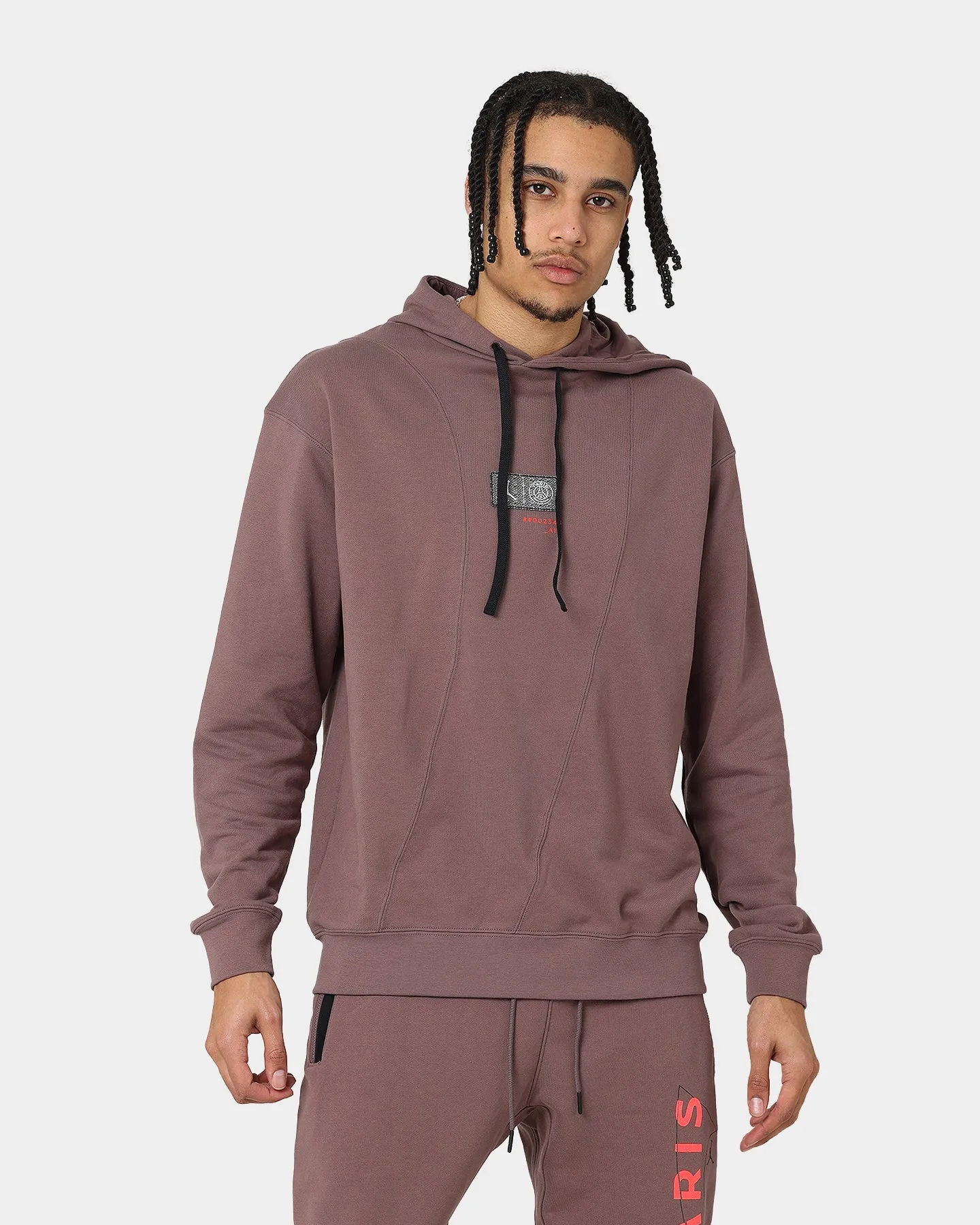Jordan X Paris Saint-Germain Fleece Pullover Hoodie Plum Eclipse