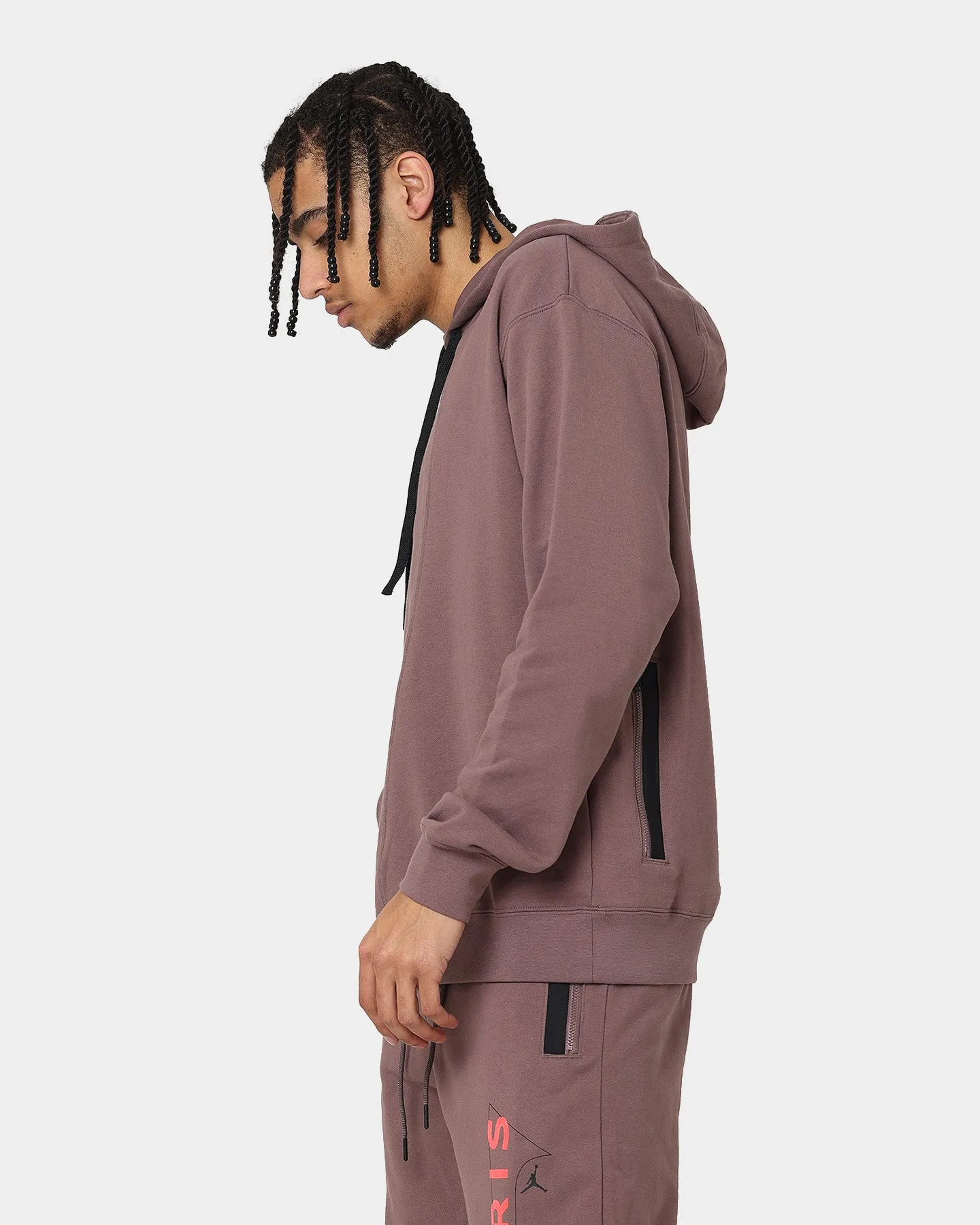 Jordan X Paris Saint-Germain Fleece Pullover Hoodie Plum Eclipse