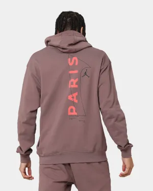 Jordan X Paris Saint-Germain Fleece Pullover Hoodie Plum Eclipse