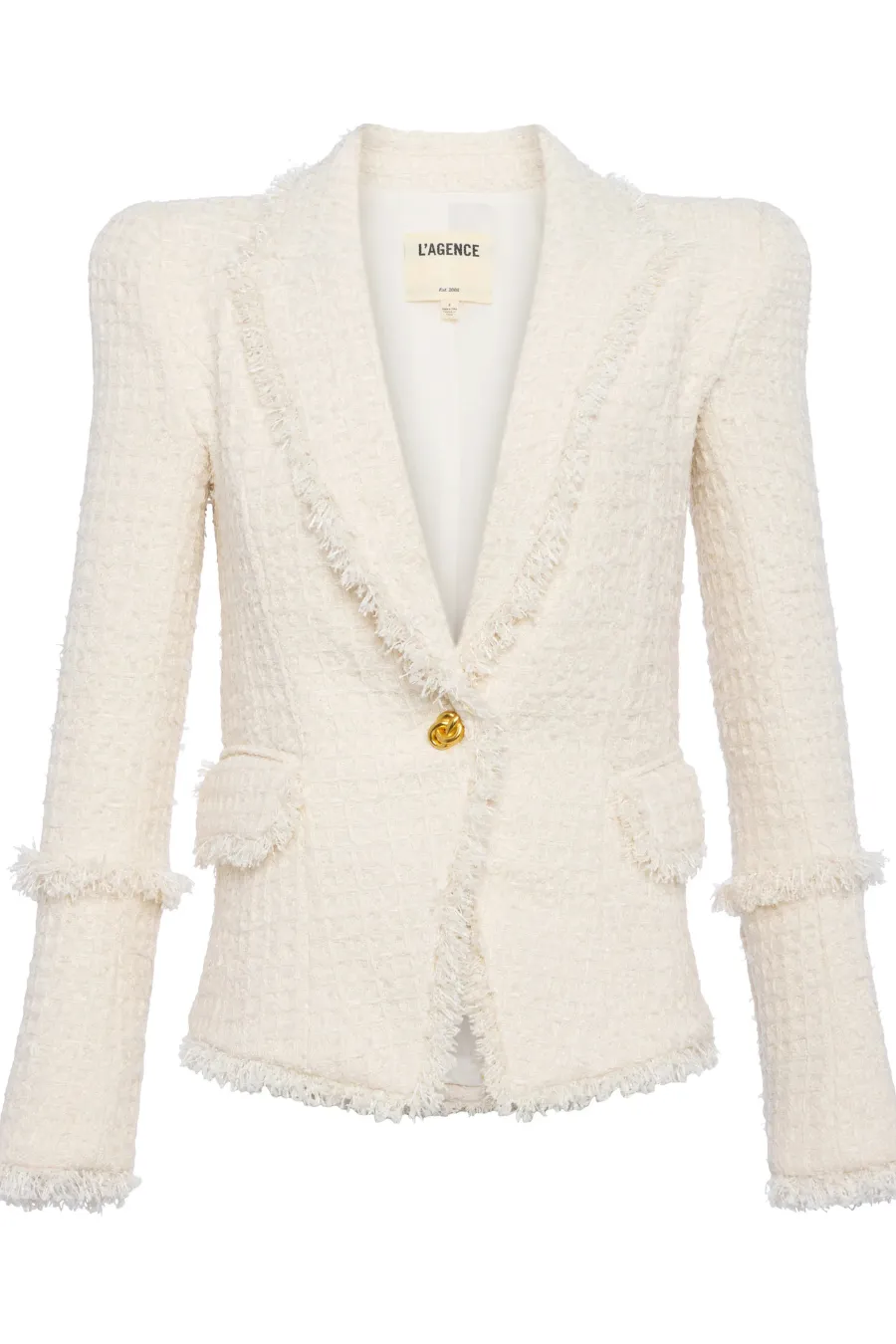 Kaisley Tweed Blazer Vintage White
