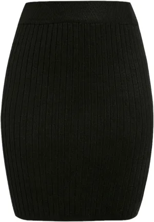 KEHAIOO Women Office Skirt Spring Autumn Sexy Warm Knitted Pencil Skirts Ladies High Waist Elegant Long Party Club Skirt