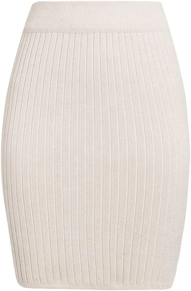 KEHAIOO Women Office Skirt Spring Autumn Sexy Warm Knitted Pencil Skirts Ladies High Waist Elegant Long Party Club Skirt