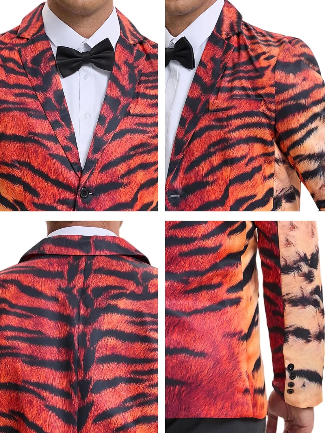 Lars Amadeus Men's Party Animal Leopard Print Blazer Notched Lapel Lightweight Sport Coat Suit Jacket