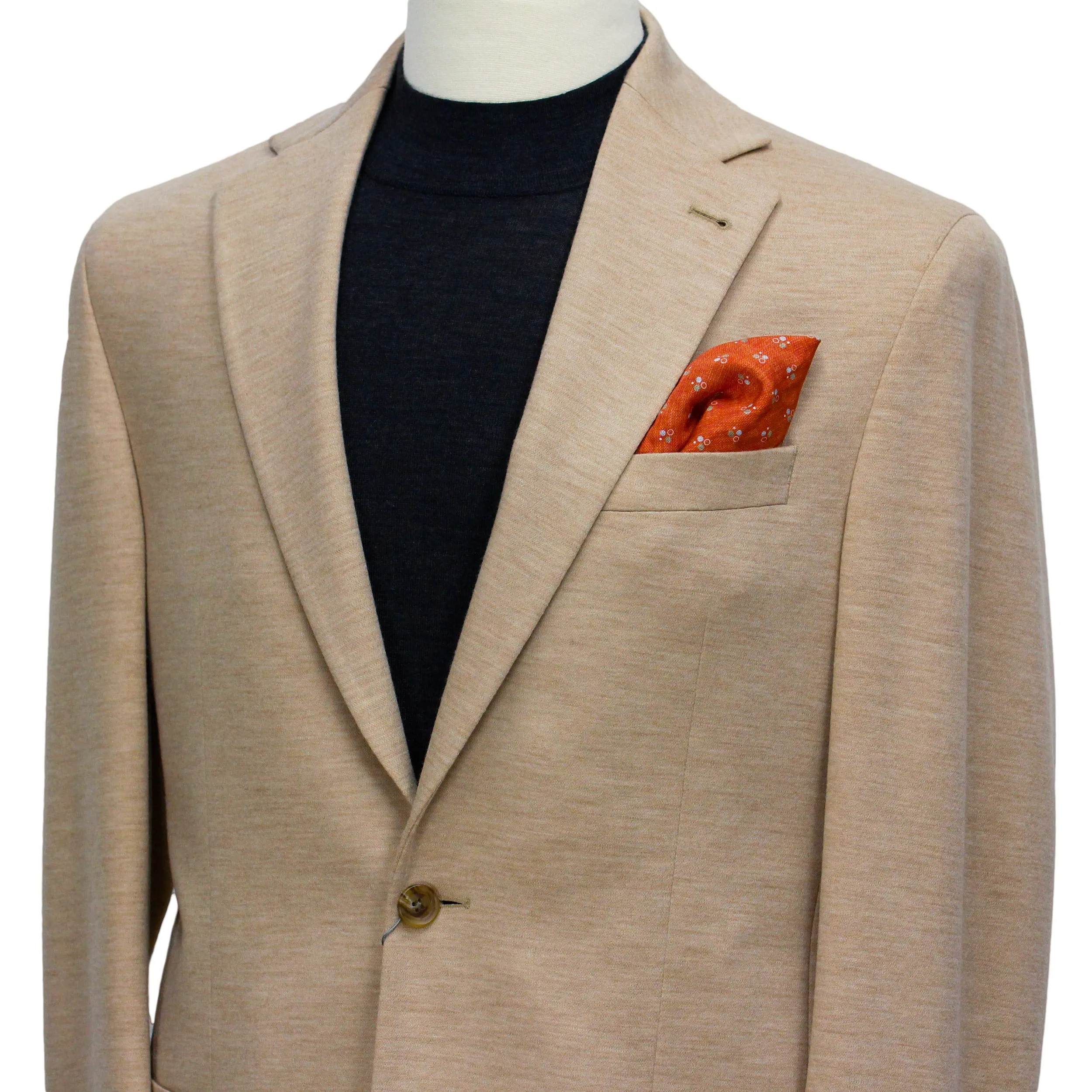 Light Beige Melange Hampton Contemporary Fit Knit Sport Jacket - Jack Victor